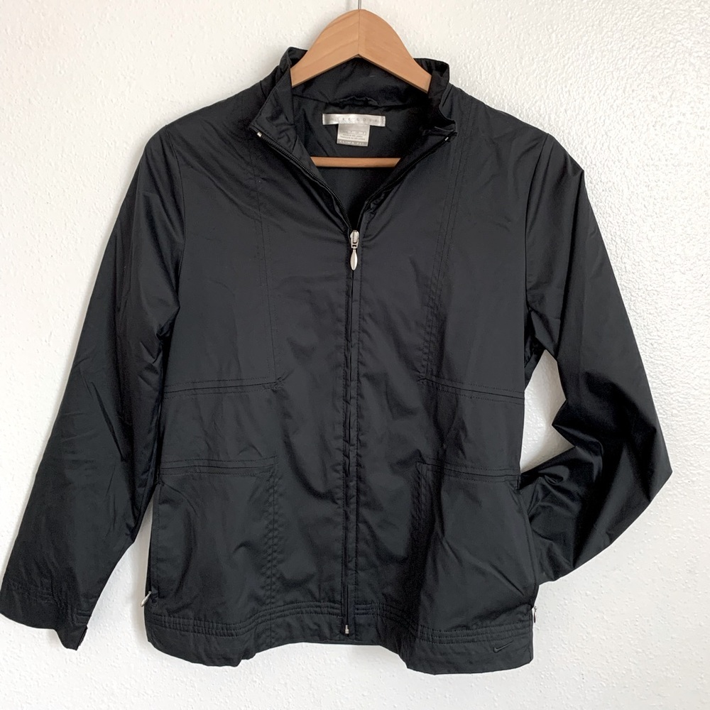 NWOT Nike Golf Womens Clima Fit Full Zip Black Windbreaker Jacket Zip Pockets